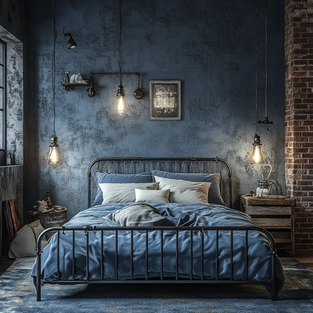 farmhouse blue bedroom 22
