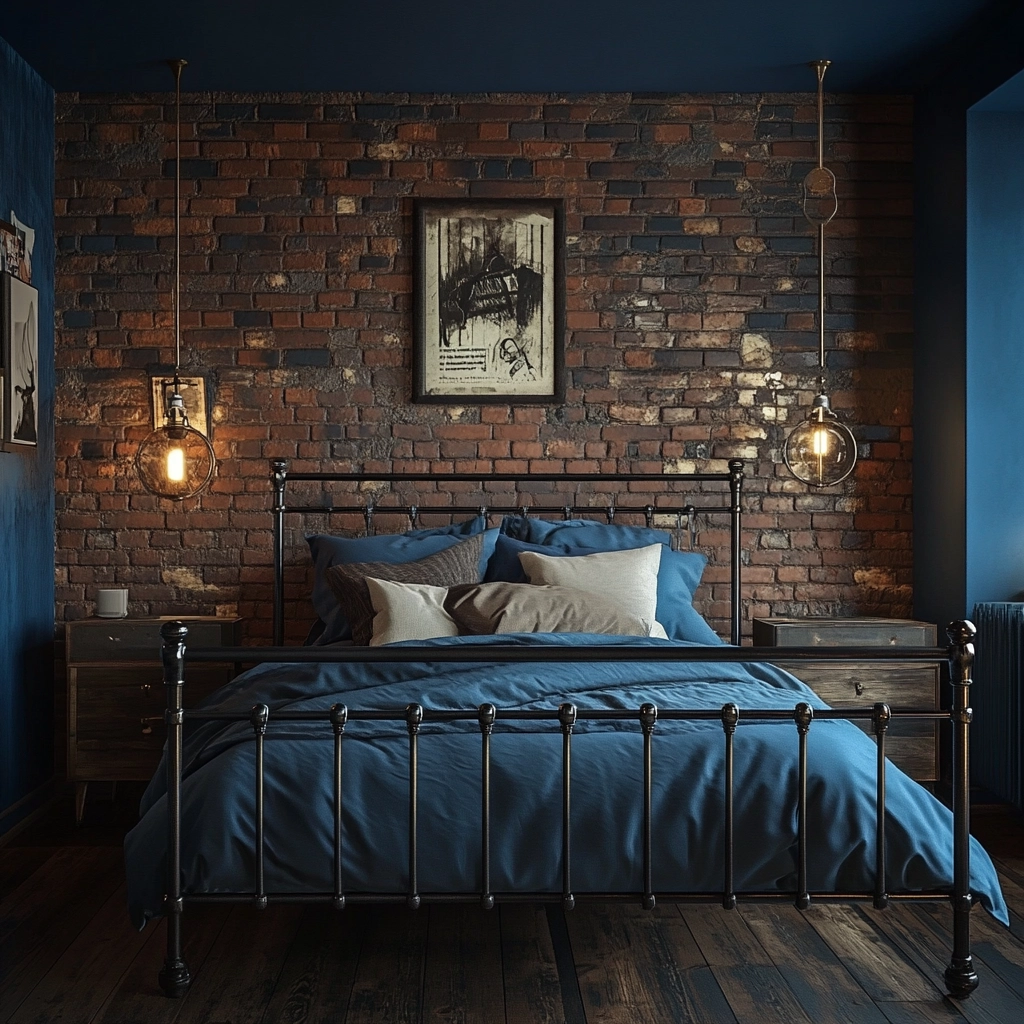 farmhouse blue bedroom 23