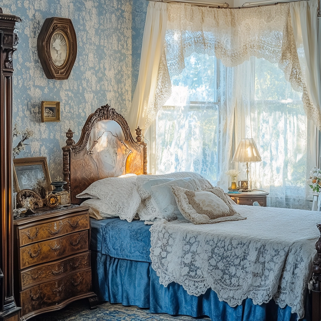 farmhouse blue bedroom 25