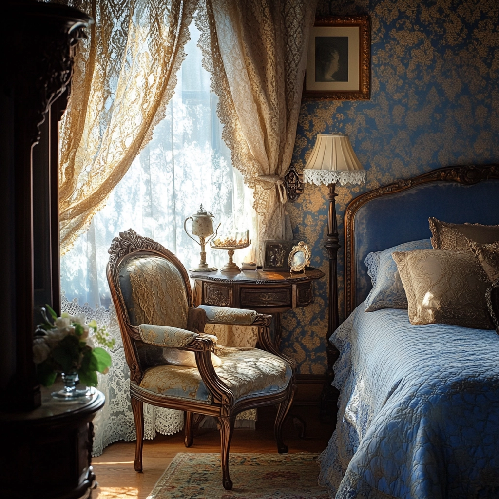 farmhouse blue bedroom 26