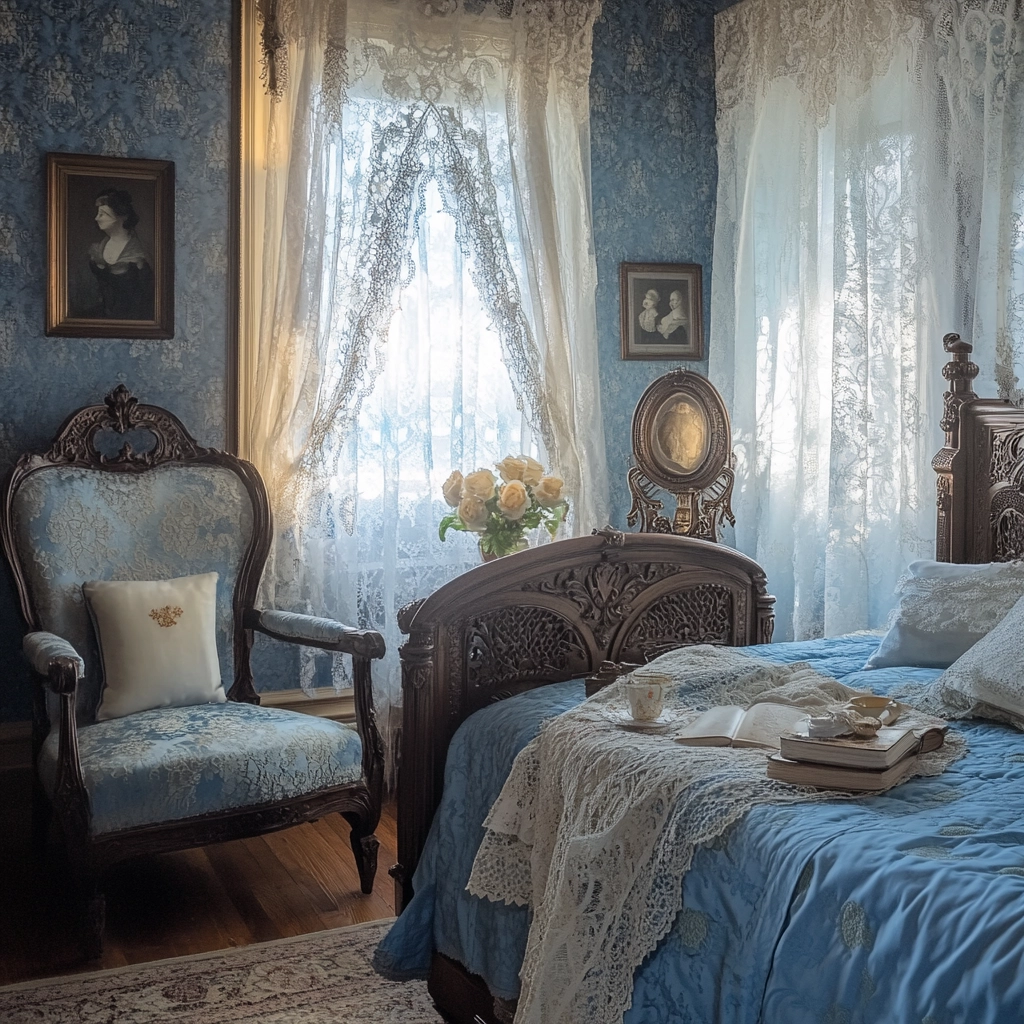 farmhouse blue bedroom 27