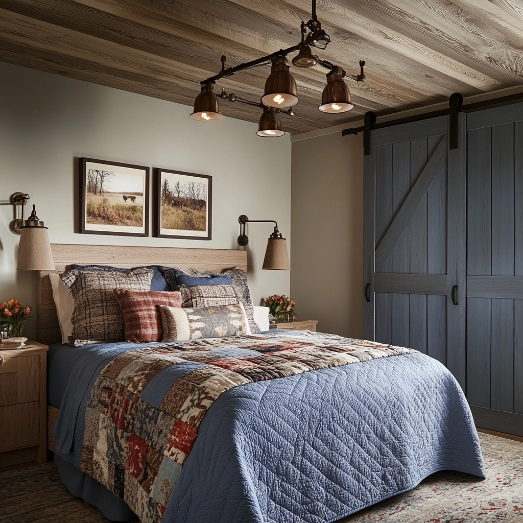 farmhouse blue bedroom 32