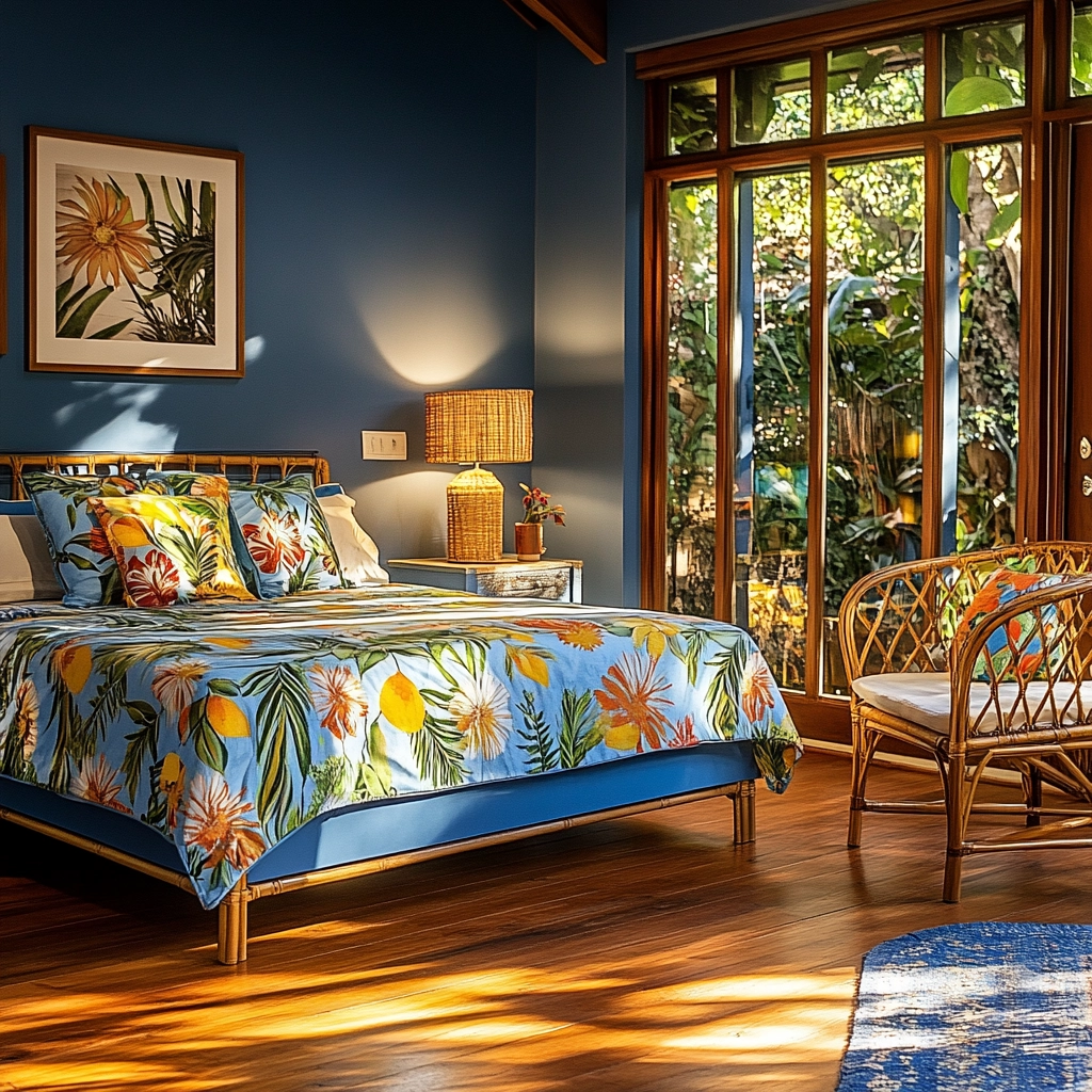 farmhouse blue bedroom 33