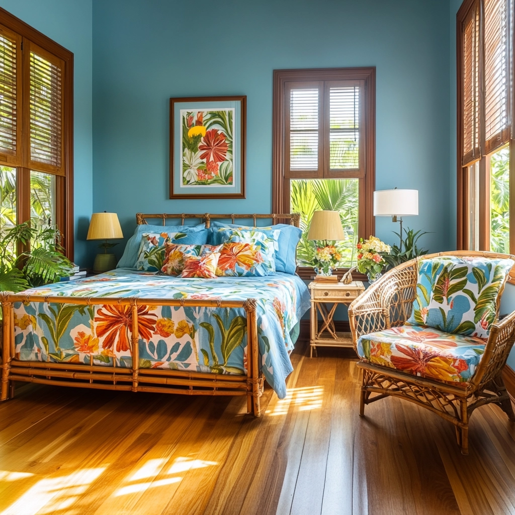 farmhouse blue bedroom 35