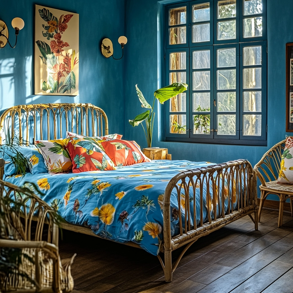 farmhouse blue bedroom 36