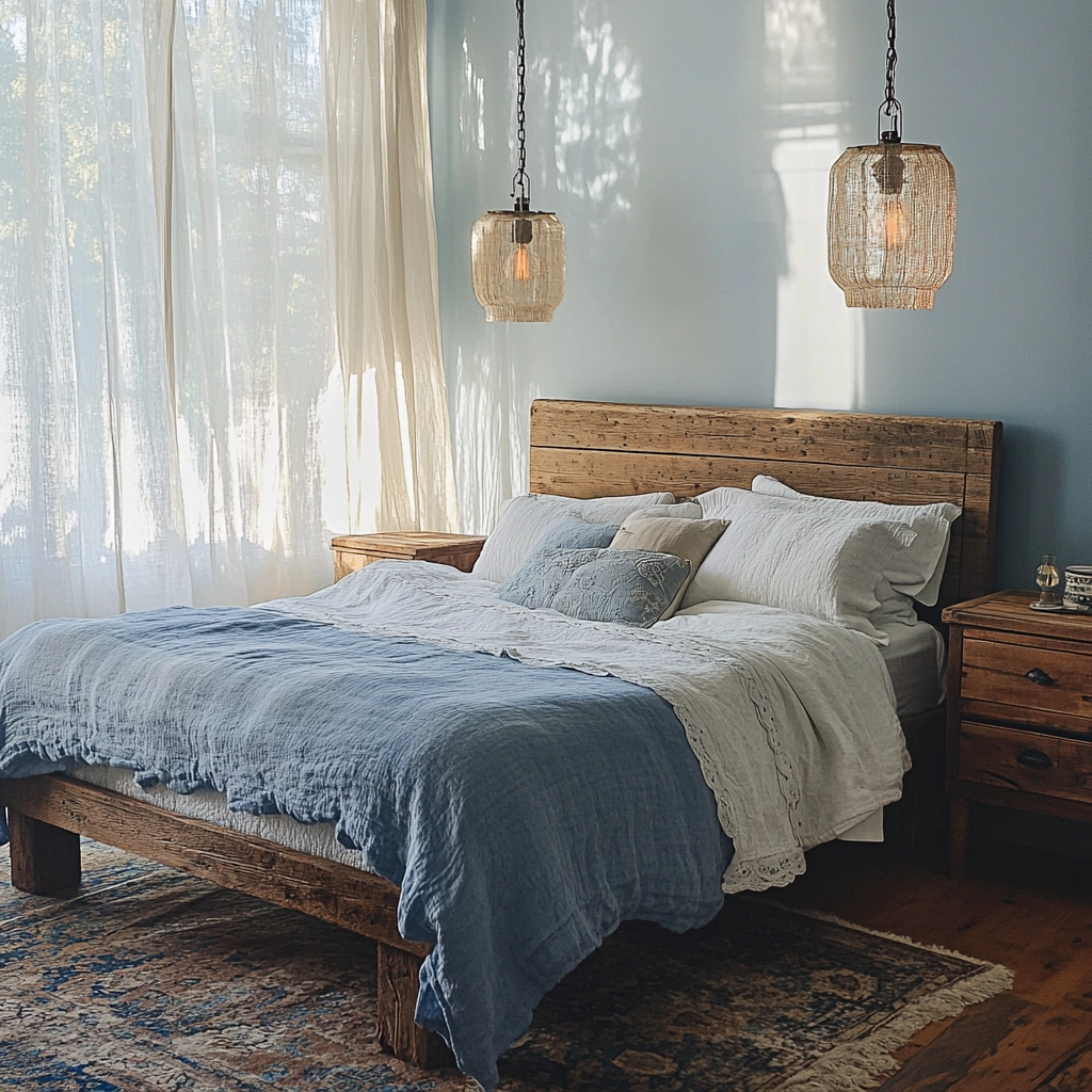farmhouse blue bedroom 4