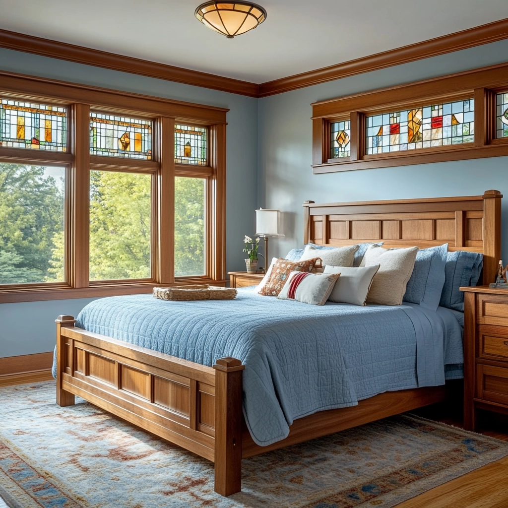 farmhouse blue bedroom 45