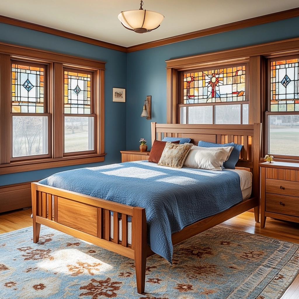 farmhouse blue bedroom 46
