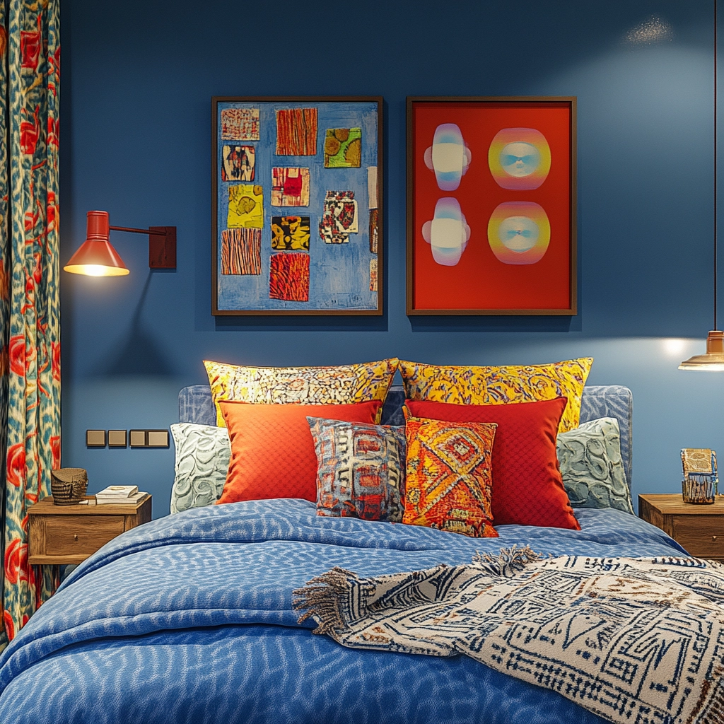 farmhouse blue bedroom 52