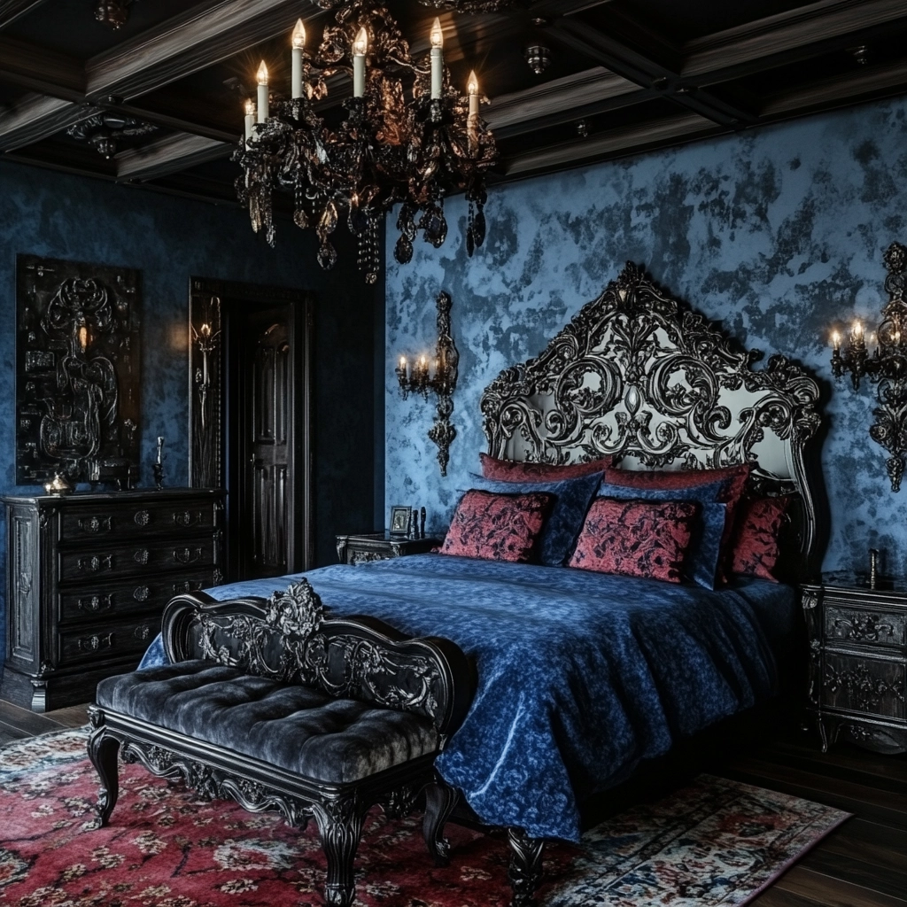 farmhouse blue bedroom 54