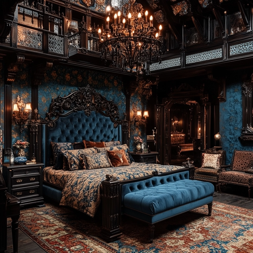 farmhouse blue bedroom 56