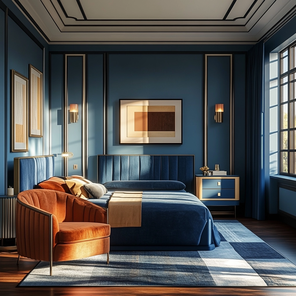 farmhouse blue bedroom 58