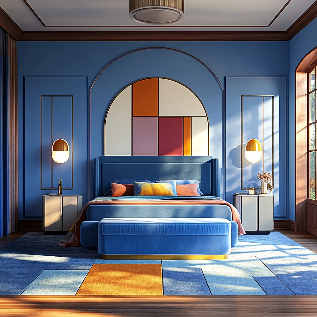 farmhouse blue bedroom 59