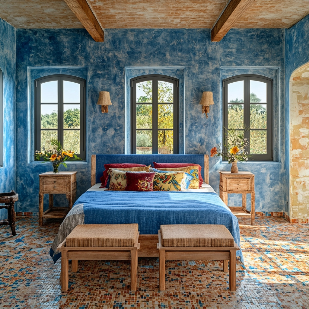 farmhouse blue bedroom 64