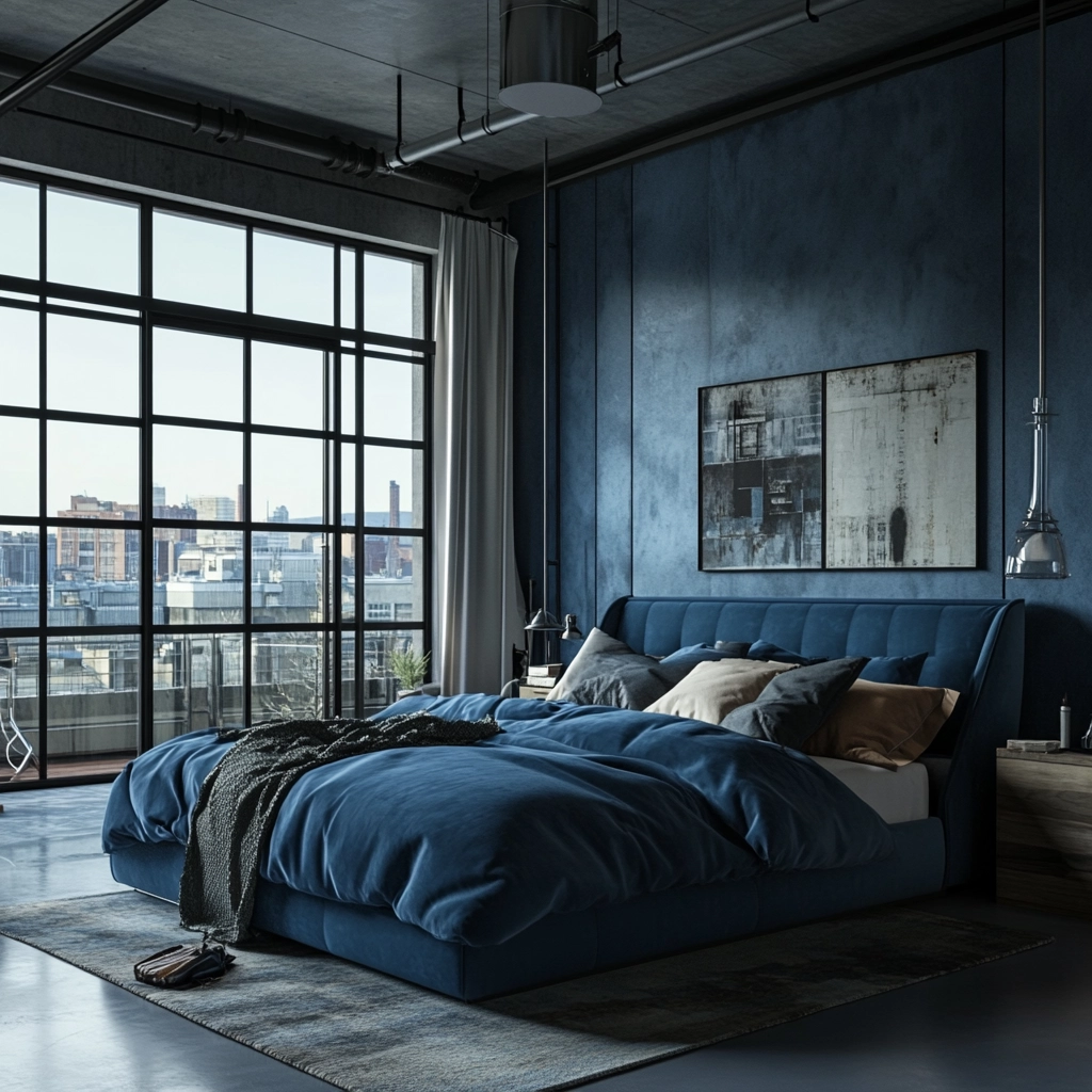 farmhouse blue bedroom 66