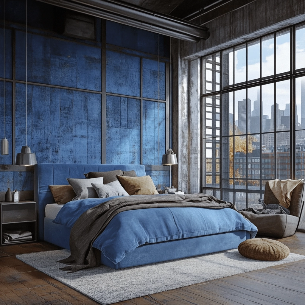 farmhouse blue bedroom 68