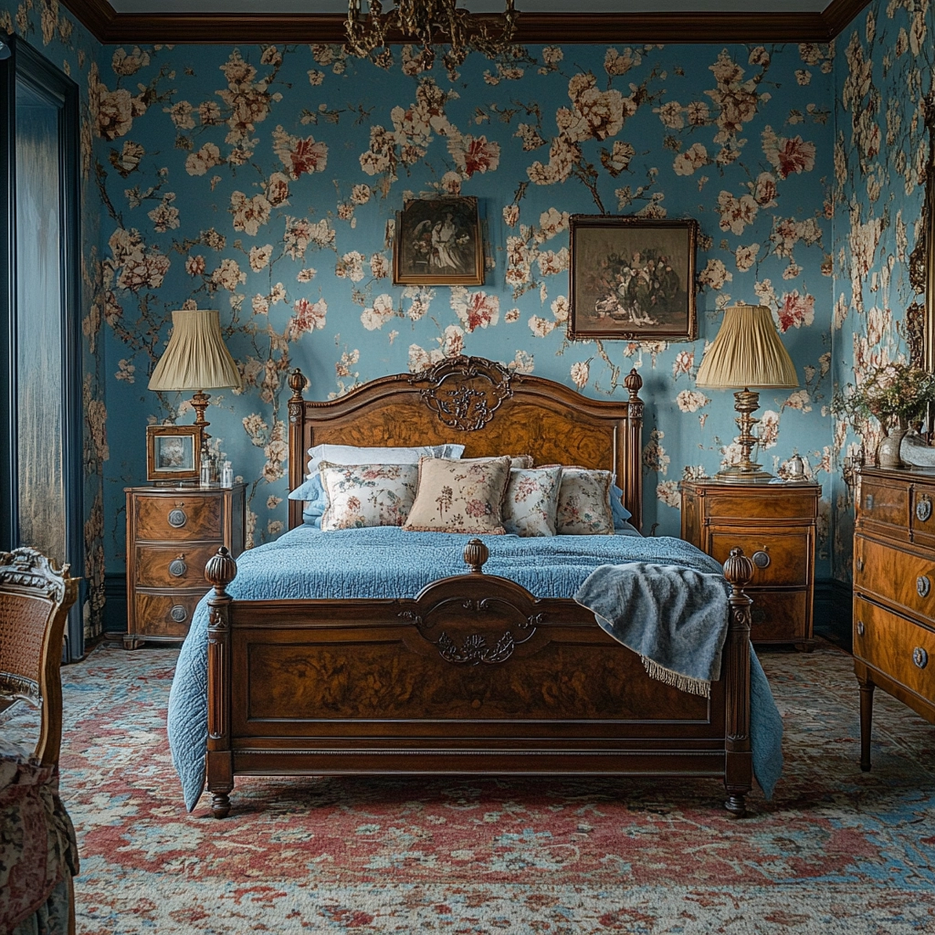 farmhouse blue bedroom 72