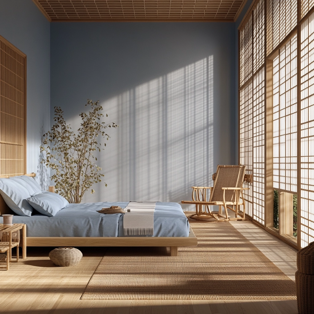 farmhouse blue bedroom 73