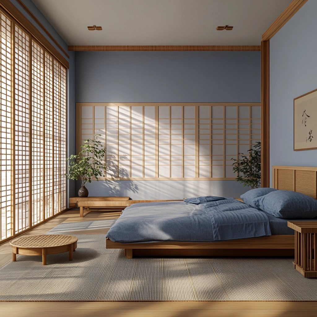 farmhouse blue bedroom 74