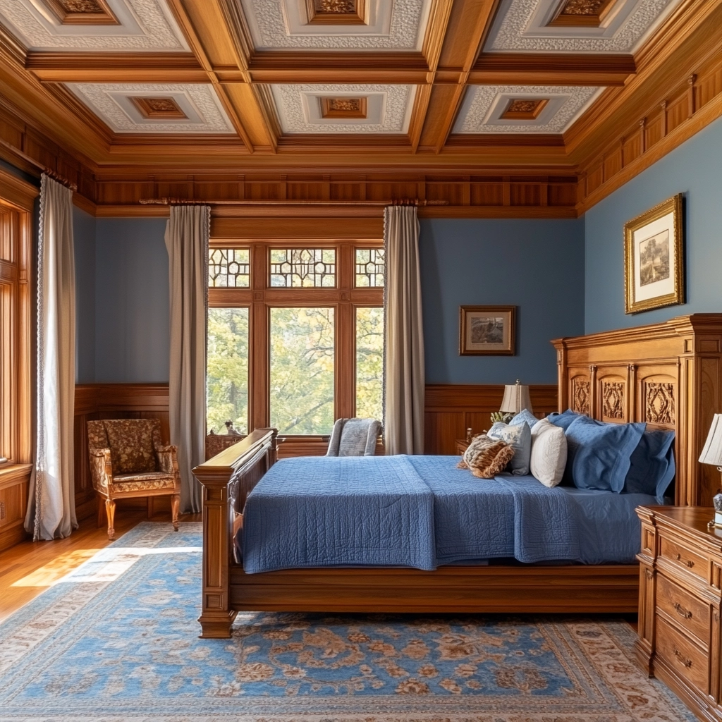 farmhouse blue bedroom 78