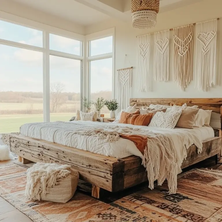 farmhouse boho bedroom 1