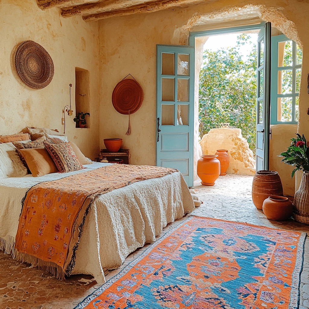 farmhouse boho bedroom 33