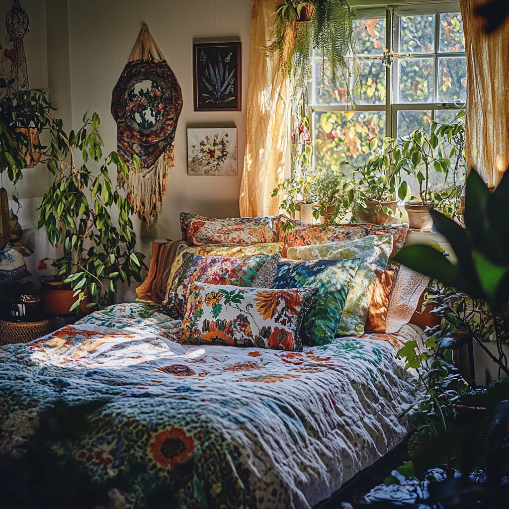 farmhouse boho bedroom 42