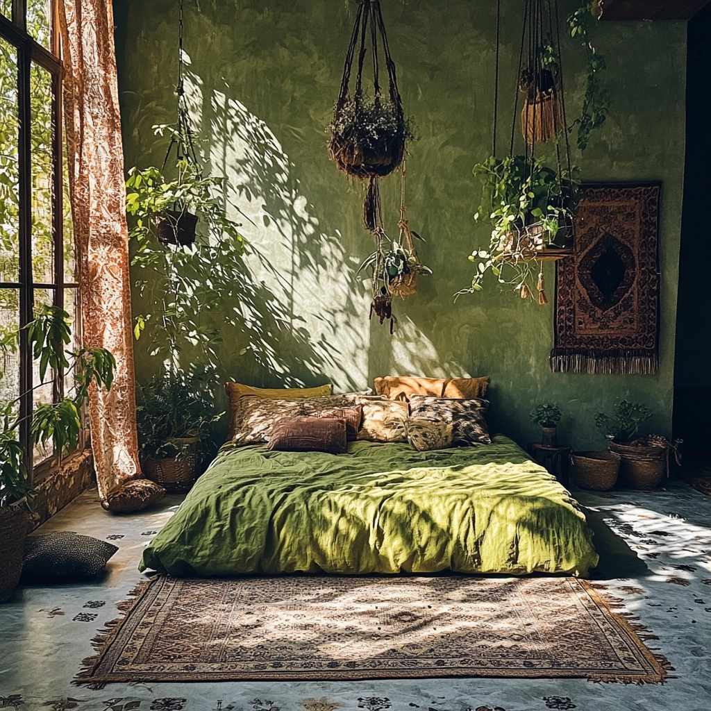 farmhouse green bedroom 13