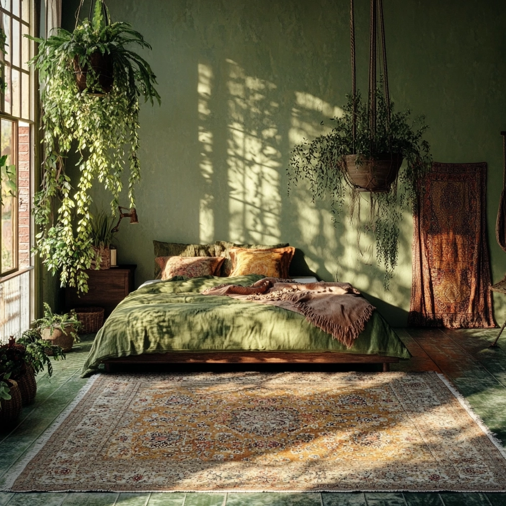 farmhouse green bedroom 14