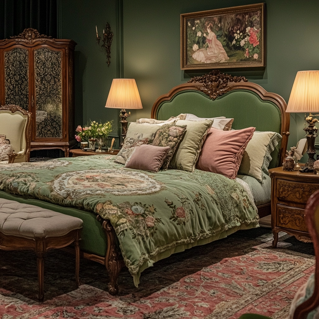 farmhouse green bedroom 19