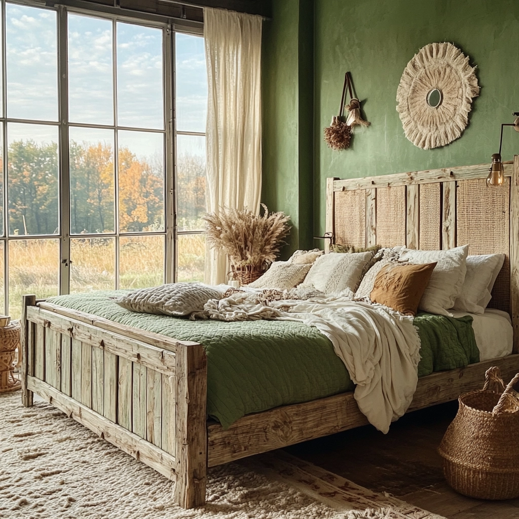 farmhouse green bedroom 2
