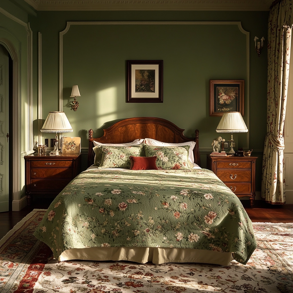 farmhouse green bedroom 21