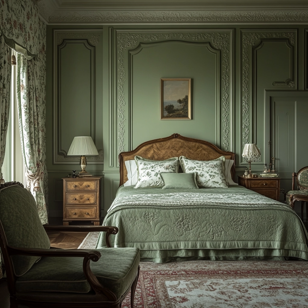 farmhouse green bedroom 24