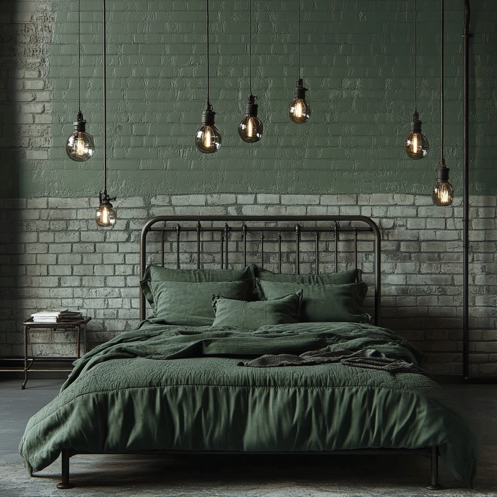 farmhouse green bedroom 26