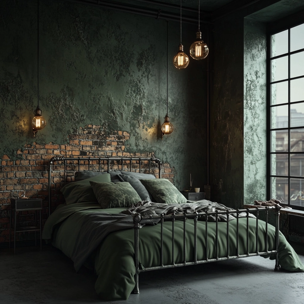 farmhouse green bedroom 27