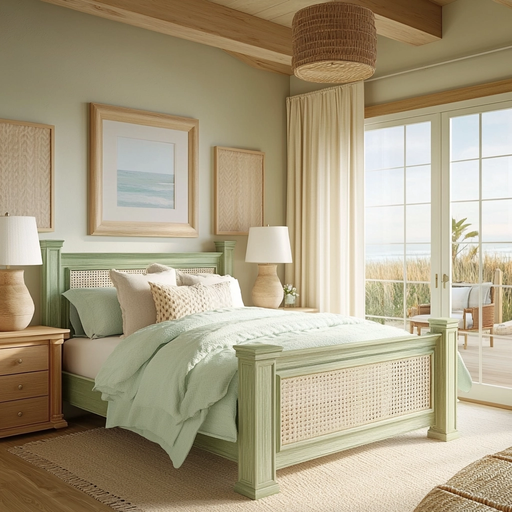 farmhouse green bedroom 31