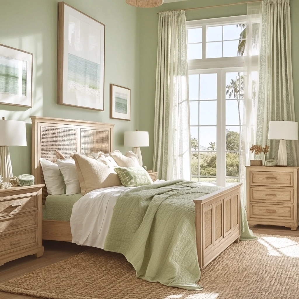 farmhouse green bedroom 32