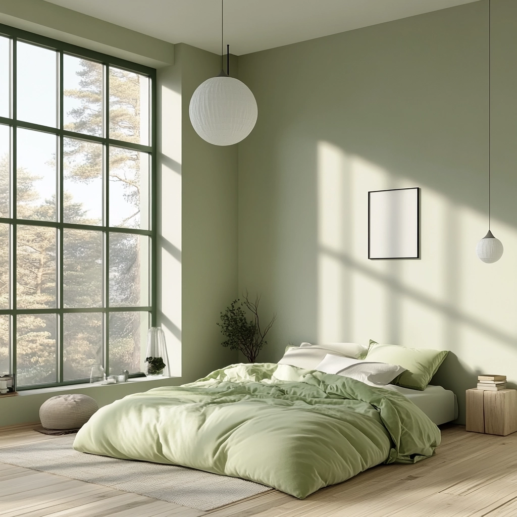 farmhouse green bedroom 37