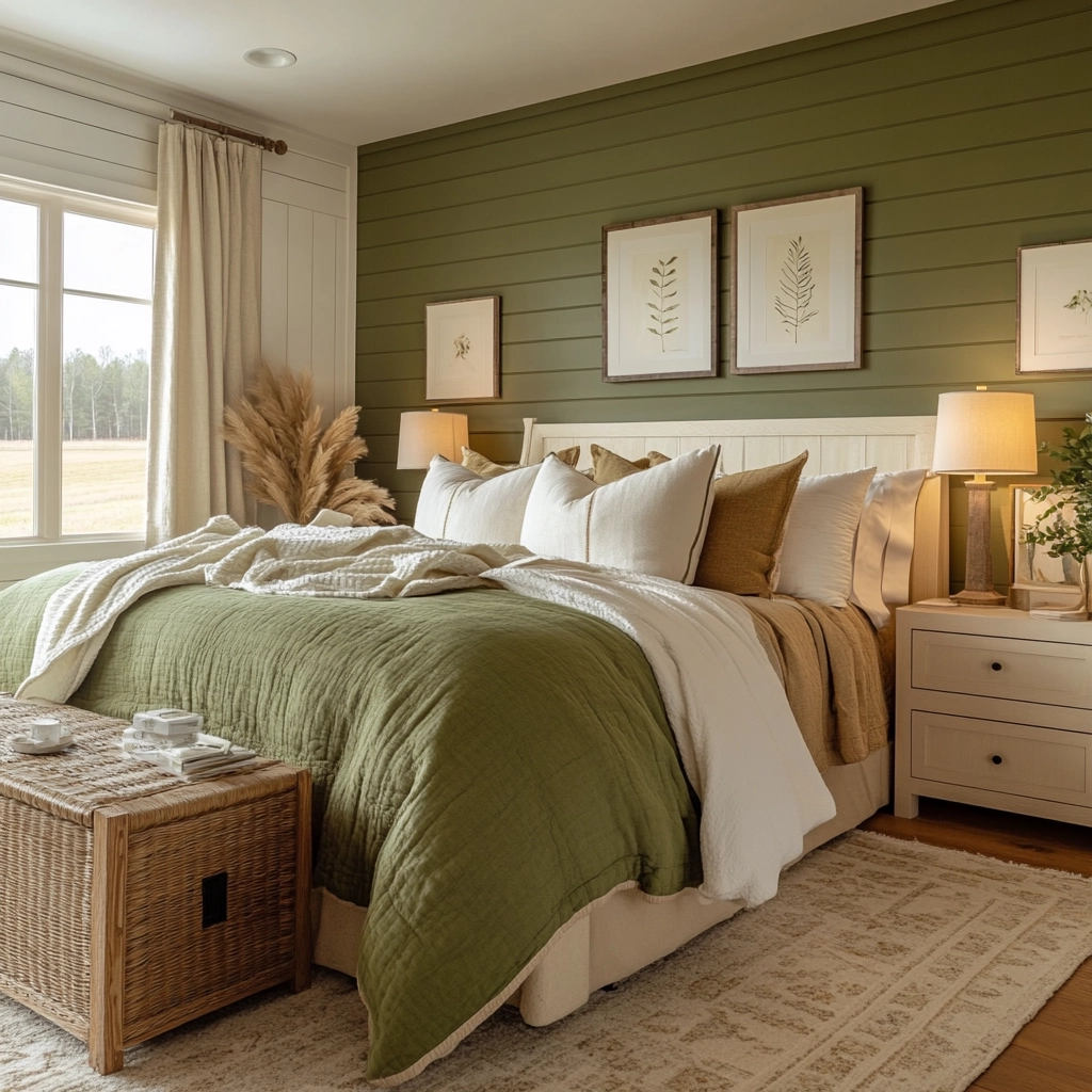 farmhouse green bedroom 45