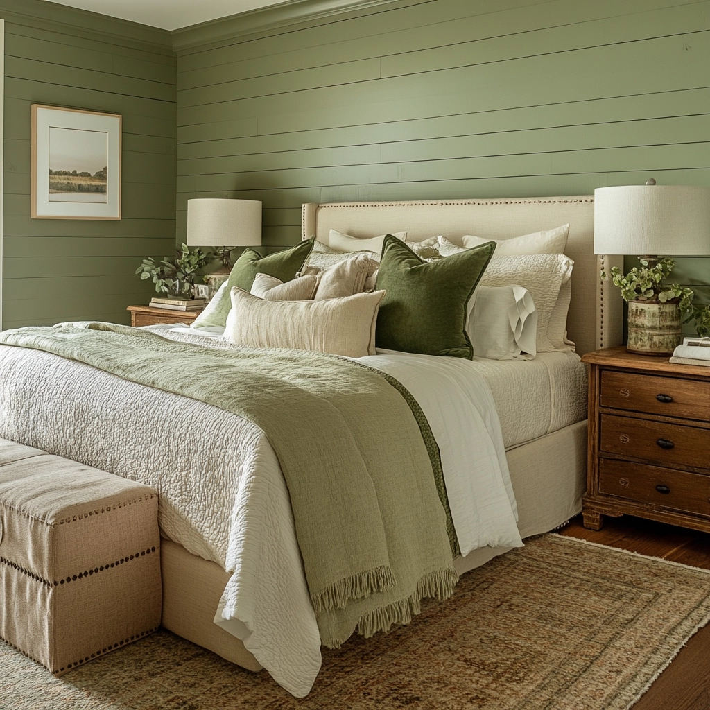 farmhouse green bedroom 47