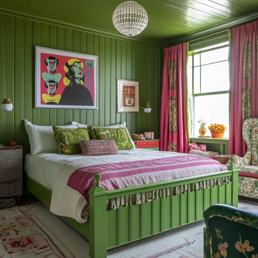 farmhouse green bedroom 49