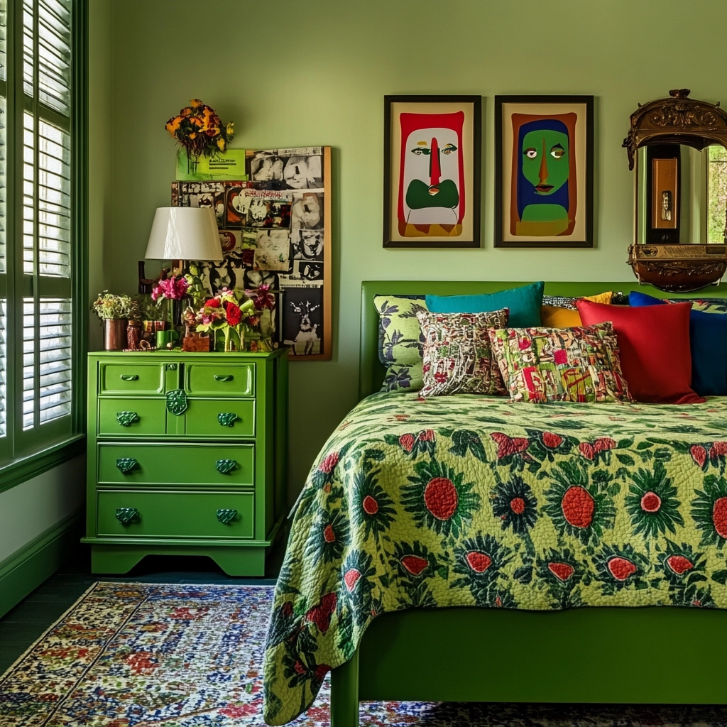 farmhouse green bedroom 50