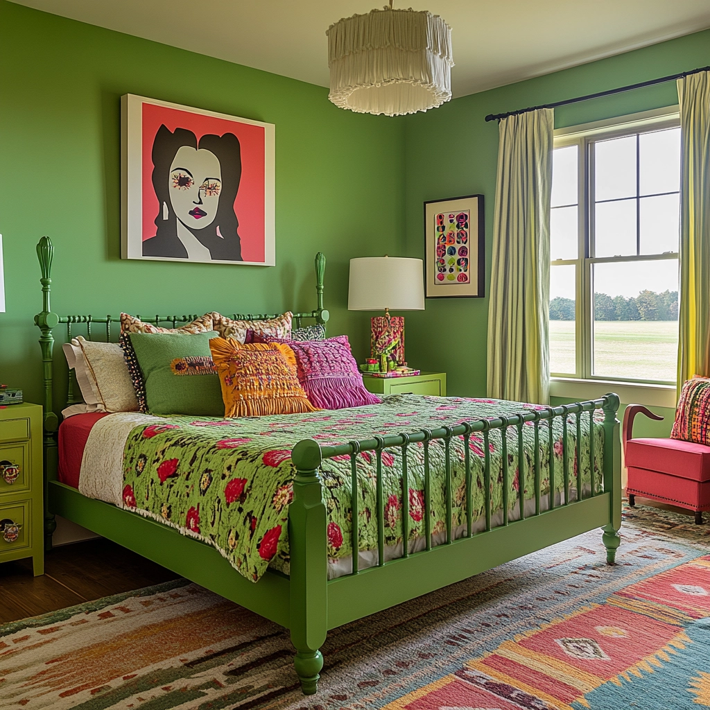farmhouse green bedroom 51