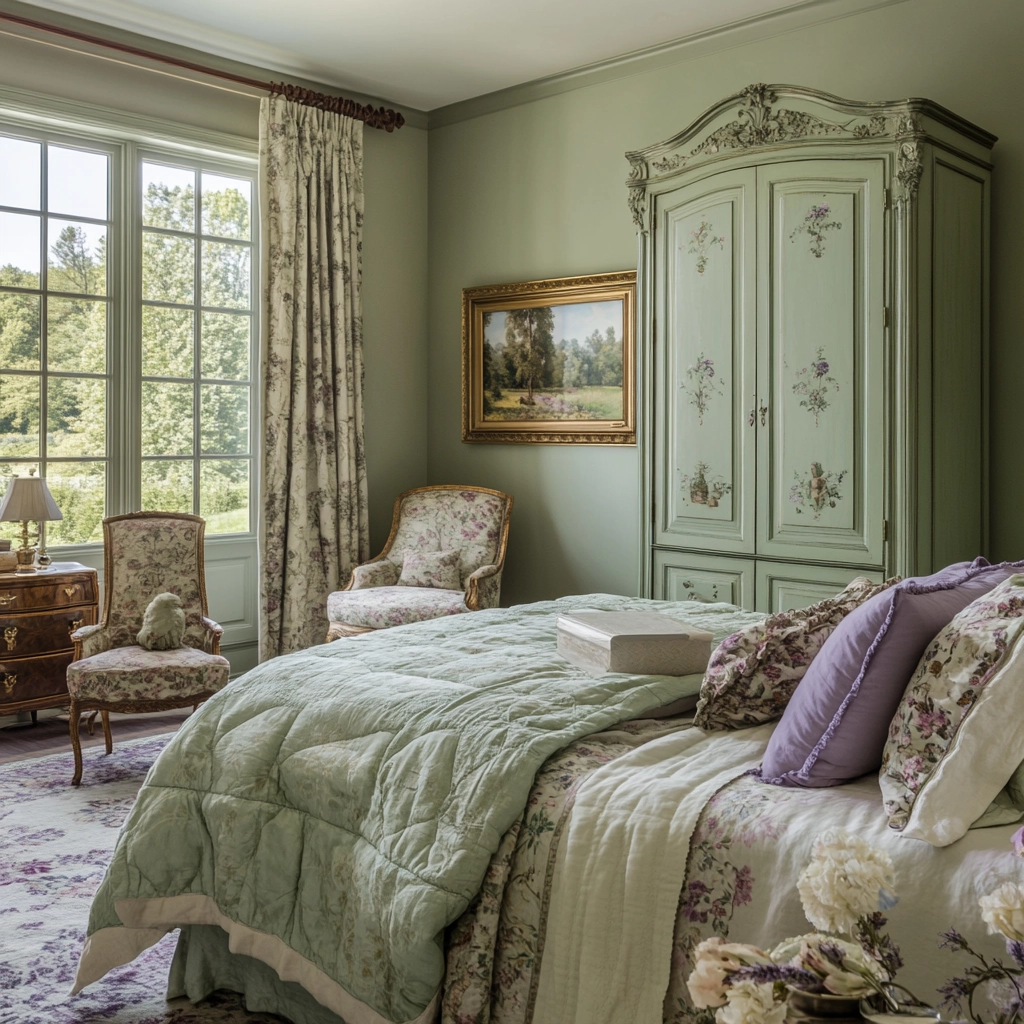 farmhouse green bedroom 56