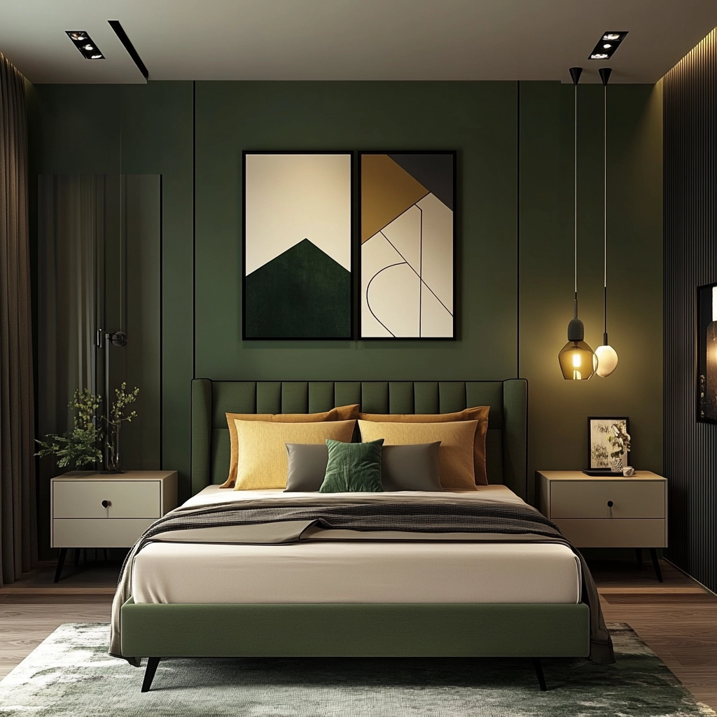 farmhouse green bedroom 57