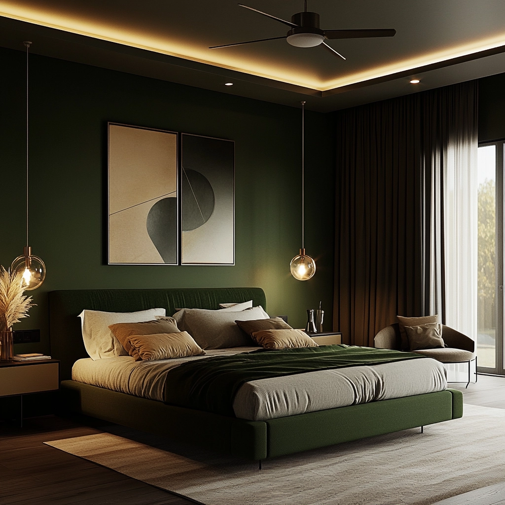 farmhouse green bedroom 58