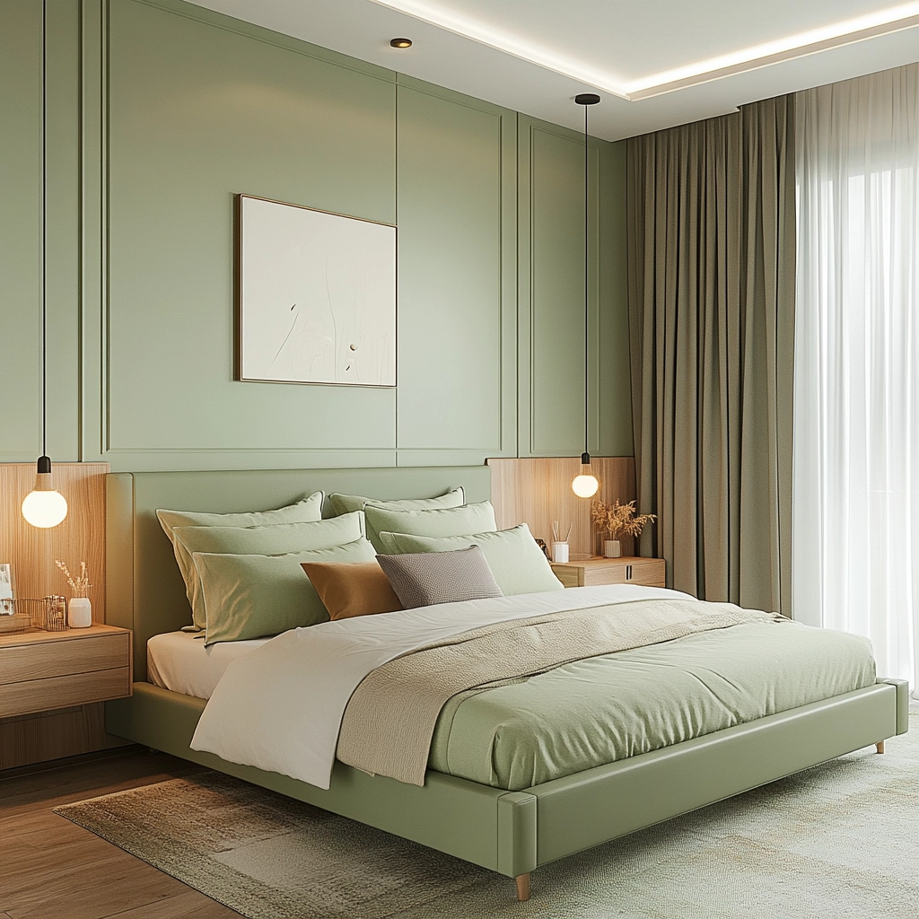 farmhouse green bedroom 6