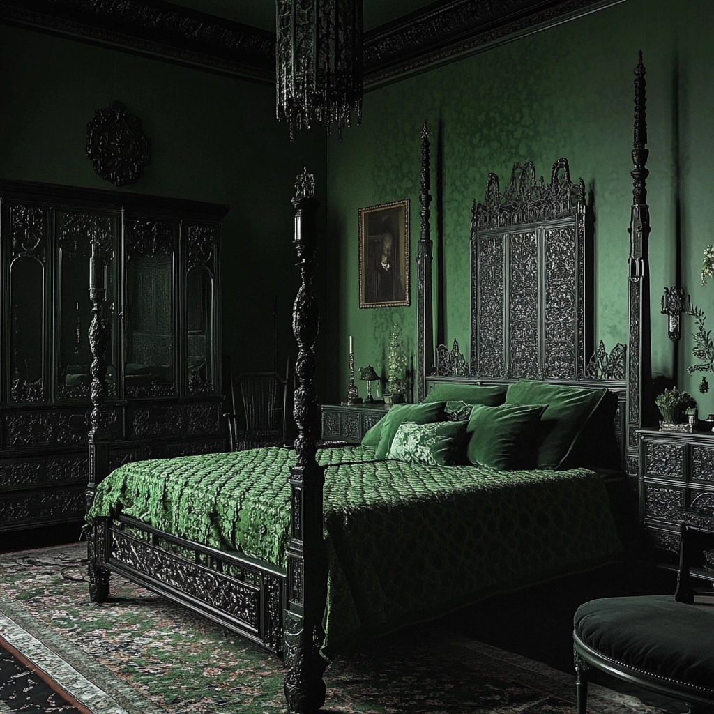 farmhouse green bedroom 61