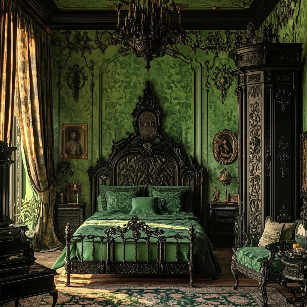 farmhouse green bedroom 63