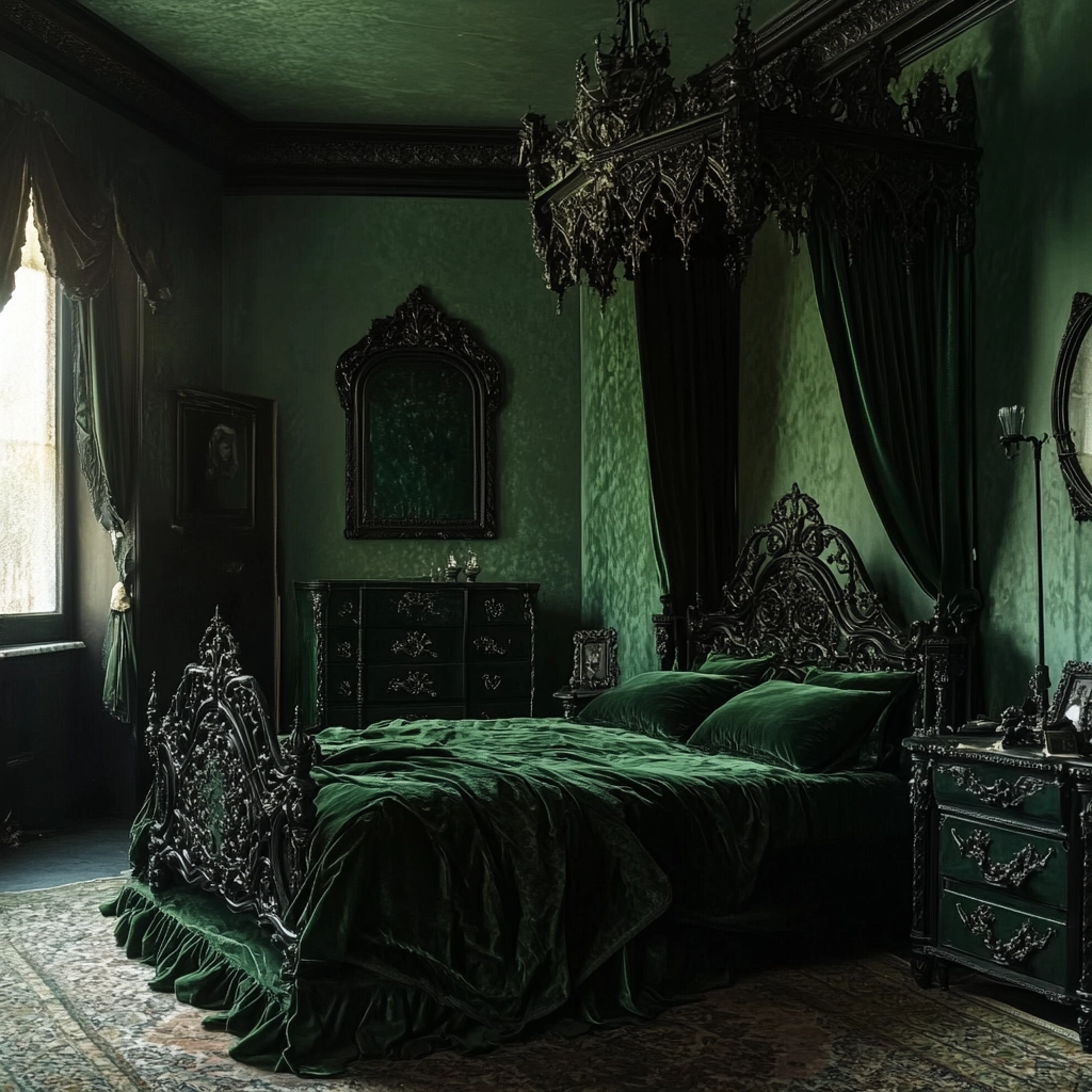 farmhouse green bedroom 64